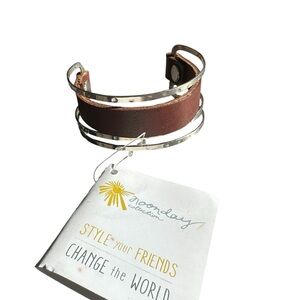 Noonday Collection Brown and Silver Cuff Bracelet